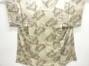 アンティーク　東海道五十三次模様男物長襦袢